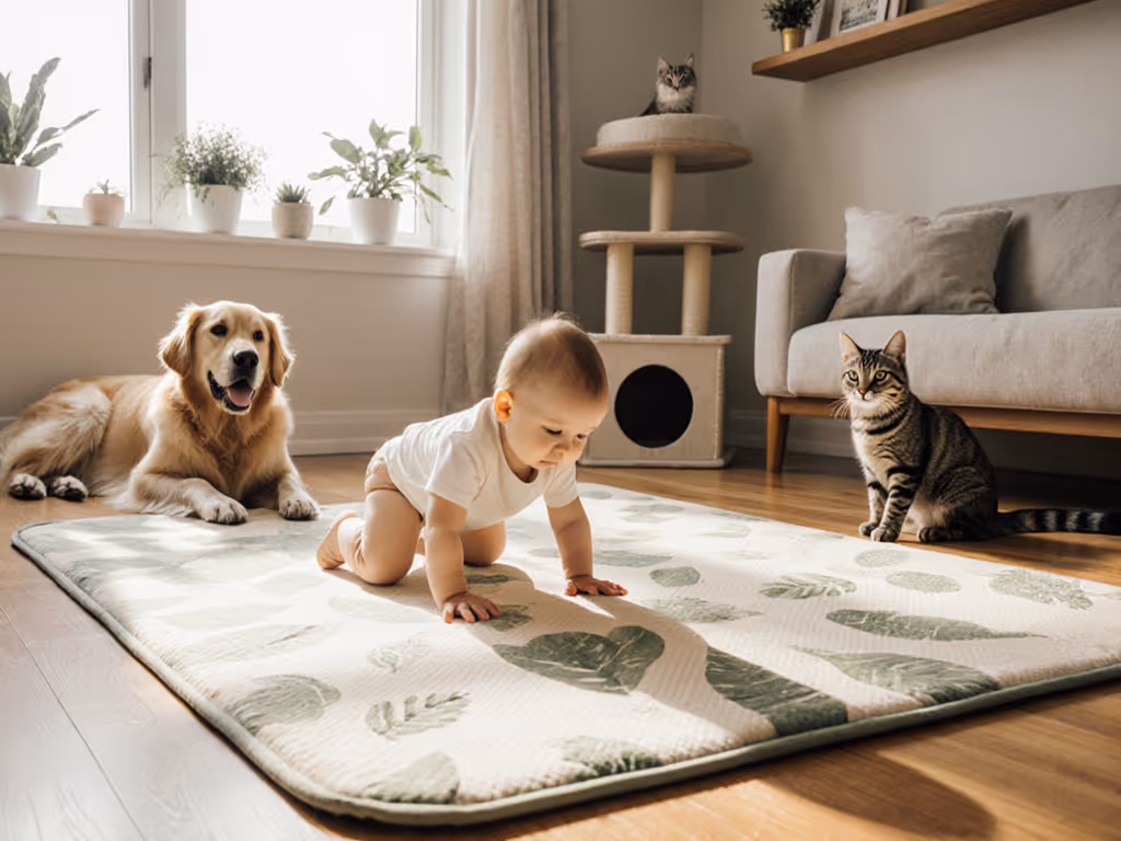 Non-Toxic Baby Play Mats for Multi-Species Homes