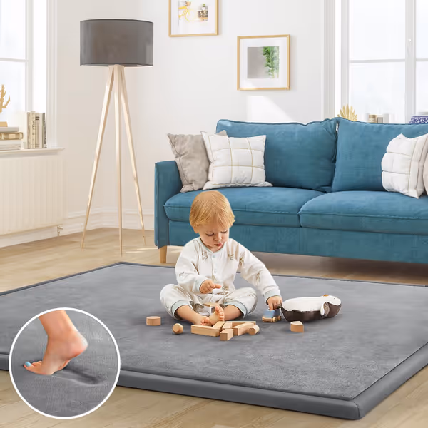 Baby Play Mat 1.2" Thick Memory Foam Nursery Rug